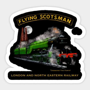 Classic Steam Train The Flying Scotsman Crossing The Forth MotorManiac Sticker